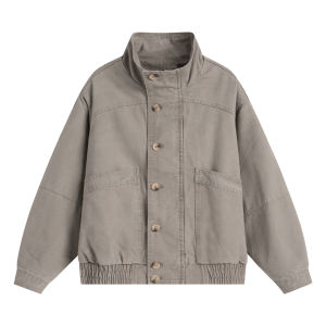 Loopsoon | American Retro Work Jacket Loose Fit Stand Collar