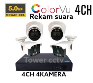 PROMO PAKET CCTV COLORVU AUDIO 4 CHANNEL 4 KAMERA 5MP 1080P FULL COLOR