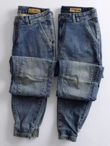 Mens Workwear Jeans Loose Fit Resistant to Wear And Dirt Electric Welding Long Pants Youthful Trend Autumn Season Casual Use