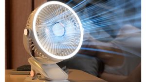 Clip-on Fan for Student Dormitory Bed Night Light Clip Fan Office Desktop Fan USB Rechargeable