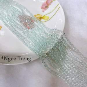 10 Dây Bánh Cam 4mm Pha Lê Nhựa Làm Phụ Kiện Trang Sức DIY