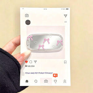 Makeup Mirror Phone Kickstand Cute Floral Self Adhesive Foldable Ultra-thin Back Sticker Cellphone Holder Desktop Support Stands