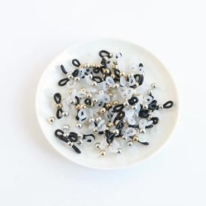 50pcs Eyeglass Chain CCB Beads Adjustable Silicone Rubber Ends Connectors For DIY Eye Glasses Sunglasses Holder Jewelry Making