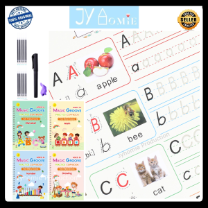 Writing Book Reusable Writing Book 4 Books Writing Book For Kids Buku Tulis Buku Latihan Buku Sticker Buku Kanak Kanak