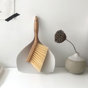 Household Small Broom Dustpan Bucket Set Japanese Style Mini Bamboo Handle Multi-Functional Cleaning Broom Garbage Shovel