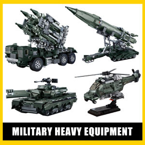 MOC quân sự tên lửa đạn đạo phóng xe tăng nặng xe bọc thép vũ trang trực thăng mô hình khối xây dựng gạch đồ chơi trẻ em quà tặng Tương thích với LEGO
