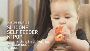Túi Nhai Ăn Dặm Chống Hóc Silicon Kèm Gặm Nướu Và Nắp Làm Kem Marcus & Marcus Cho Bé Từ 6 Tháng
