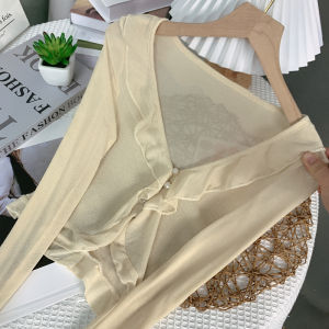 Gentle Pure Desire New Chic Silver Silk Wooden Ear Sun Protective Clothes Coat Womens Summer Thin Cardigan Outer Wear Small Waistcoat Tops