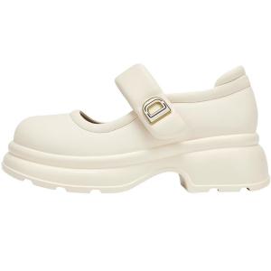 Daphne | White Elevated Mary Jane Shoes