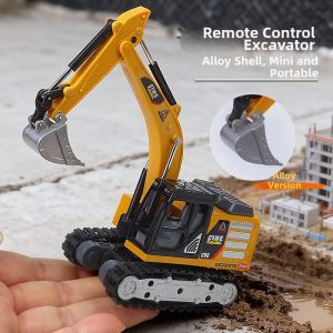 Mini Alloy 1:64 RC Excavator Toy