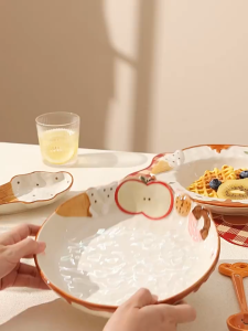 จานชามไอศกรีมสตรอเบอร์รี่น่ารัก จานข้าว จานซุป ชามก๋วยเตี๋ยว จานนูน จานขนมการ์ตูน จานพาสต้า ถ้วย