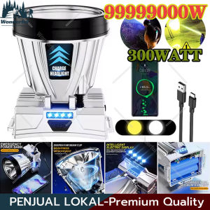 LED Headlamp 500Watt: Penerangan Terus Menerus Selama 800 Jam, Senter Super Terang, Lampu Depan Tahan Air, dan Sensor Gerak Senter Berkemah