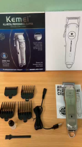 ปัตตาเลี่ยนตัดผม Kemei KM-1997 ไร้สาย ดีไซด์สวยทันสมัย สีเงินหรูหรา ปัตตาเลี่ยนตัดผม แบตตาเลียนตัดผม Clippe