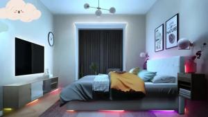 RGB LED Strip Lights Battery-Powered TV Background Light With 24-Button Remote Control for Gaming Room Living Room Bar Party Dec