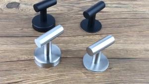 Punch-Free Stainless Steel Single Hook Strong Self Adhesive Wall Hanger For Clothes Hat Bathroom Household Storage Organizer
