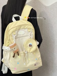 Large Capacity Backpack for High School And College Girls Starry Sweet School Style Dual Shoulder Strap Backpack Nylon Material