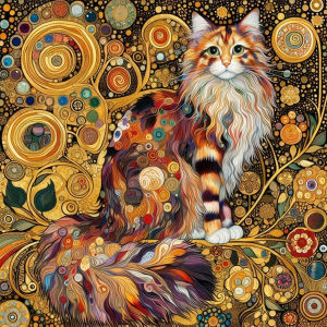 Huacan Diy Diamond Painting Golden Swirl Patterns Cat Diamond Mosaic Animal Art Complete Kit Rhinestone Pictures