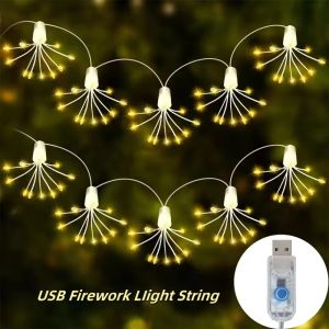 3M100LED USB Fireworks Copper Wire Light String 8 Lighting Modes Suitable For BedroomWeddingHoliday Party Decoration Lights