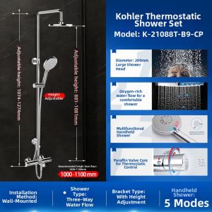 Kohler | Constant Temperature Three-outlet Shower Set Handheld Showerhead