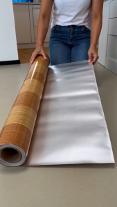Makapal Vinyl Flooring Silver Backed Wood Grain Linoleum - Waterproof Slip Resistant Floor Mat para sa Bahay Kusina Banyo