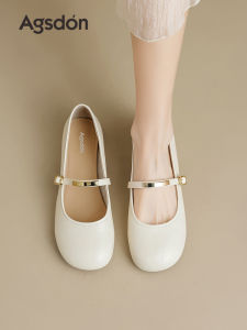 Mary Janes Womens Shoes Spring 2025 New Style French Slip-On Flat Bottom Commute Evening Fashion Small Leather Shoes