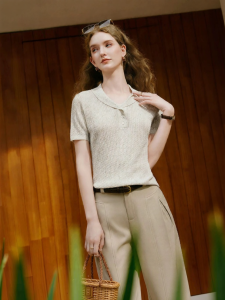 XIANGYING | Đồ Knitwear Pha Lanh Cổ Polo Elegent Cho Phụ Nữ Mùa Thu