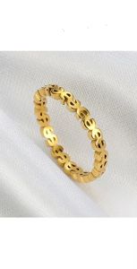 OYJR แหวนสแตนเลส แหวนดอลลาร์แฟชั่นสำหรับผู้หญิง