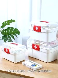 Portable Medicine Organizer Box Home & Car Safety Essential family medical first aid kit box Medicine Storage box medicine kit drug box medicine organizer Transparent Compartments & Moisture-Proof for Family Travel Emergency Use