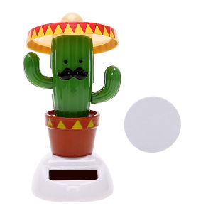 Solar Powered Dancing Shaking Head Auto Dashboard Decoration Soldier Car Accessories Cactus Cute Car Ornaments Girl
