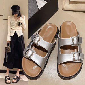 ฤดูร้อน ใหม่ PU สุภาพสตรี Thicken ด้านล่าง ทันสมัย เข็มขัดหัวเข็มขัด หนัง พื้นผิว < Ne4> ด้านล่างสบายรองเท้าแตะผู้หญิงรองเท้าแตะ