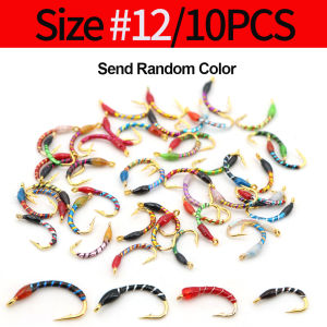 10pcs Epoxy Nymph Flies Midge Hegene Buzzers Trout Fishing Bait Artificial Lures Size 14 Hook