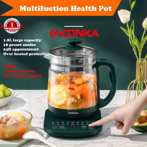 konka Multifunction health pot 1.8LGlass electric kettle kitchen cooker soup养生壶汤锅健康锅家用泡茶煮水壶送礼佳品Malaysia plug養生壺