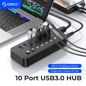 ORICO | ORICO Industrial USB 3.0 HUB 7 ABS USB OTG Splitter On/Off Switch With 12V Power Adapter Support Charger For Computer