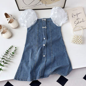 Bear Leader | Bear Leader Summer Girl Princess Dresses Childrens Embroidery Three Dimensional Flower Lace Mesh Dress 2-6 Years