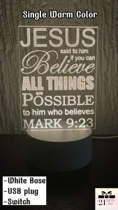 Bible Verses 3.0 Faith Religion Acrylic LED Lamp gift personal table desk