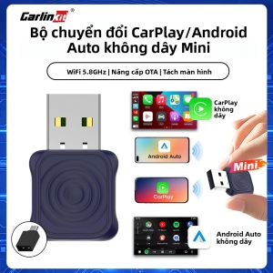 Bộ Chuyển Đổi CarPlay Không Dây Siêu Nhỏ CarlinKit 5.0 2 Trong 1 Wifi 5.8G Hỗ Trợ Android Auto Nghe Nhạc Spotify Hỗ Trợ Nâng Cấp OTA Cho Xe Hơi OEM