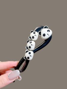 Panda Cute Twisted Hair Clip Womens Summer Fashionable Bun Hair Accessory Elegantly Placed behind Head Korean Style Hair Gripper
