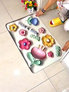 MM 3D Visual Quick-Drying Non-Slip Foot Mat Door Mat Absorbent Floor Mat Cartoon Expansion Bathroom Mat Cute Rug