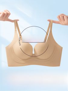 PIER N°5 | Herbal Origin Seamless Womens Underwear Summer Invisible Skin Color Foundation Liquid Bra Round Chest Gathered Full Cup V-Neck