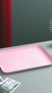 Tomorrw.TH ถาดฟางข้าวสาลี ถาด ถาดพลาสติก สีพาสเทล ถาดใส่อาหาร พรอป มินิมอล เบเกอร์รี่ ถาด ทนทาน ใส่ขนม วางสิ่งของ มีให้เลือก 4 ขนาด