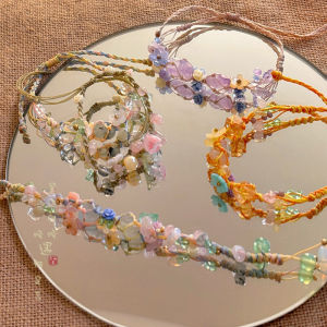 Colorful Natural Stone Woven Rope Bracelet for Women Summer Fashion Jewelry Durable Handmade Accessory Ethnic Style