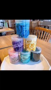 F4 Ikat Rambut Kain Warna Warni Karet Kunciran Rambut Kecil isi 50pcs +Box Elastic Hair Bands ISB002