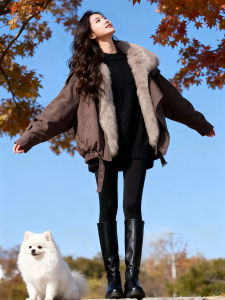 Shalldoer | Commuter Stylish New Design Thick Warm Cotton Coat with Large Fur Collar