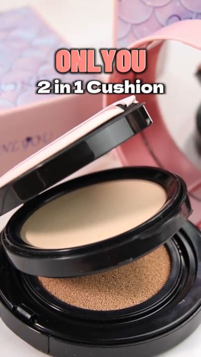 ONLYOU Double Air Cushion - Matte Cushion Foundation Dan Setting Powder - Full Coverage 24H Long-lasting  Glowing Waterproof BB Cushion
