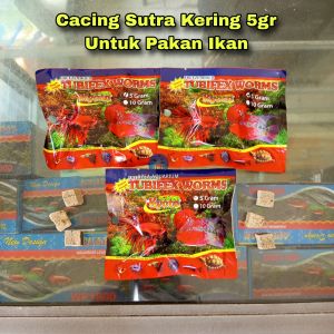 Cacing Sutra / Casut kering / Caker / Tubifex Worms Kyoto 5gr Pakan Ikan Hias Kecil guppy Cupang anakan dll