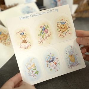 48Sets Hand Drawn Graduation Gift Tags 2026 Creative Congrats Grad Hang Tag Congratulation Party Decoration Label Card with Rope