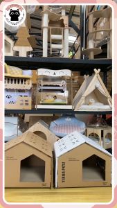 กล่องบ้าน สไตล์จีน ลับเล็บ แมว ฝน ลดเล็บ บ้าน มินิมอล