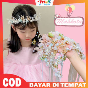 MALL Bondu Mahkota Anak Perempuan Bando Korea Bunga Mutiara Crown Wanita Dewasa Princess Cantik MHT03