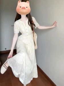 QINGMUZI | French Style Elegant Vintage Dress