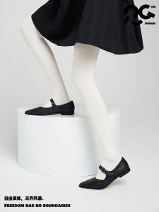 ถุงน่องผ้ากำมะหยี่สีขาว Rougo 80D สำหรับผู้หญิง ทรงเข้ารูป เอวกลาง ป้องกันการห้อย ใส่ได้ตลอดทั้งปี ผลิตจากจีน